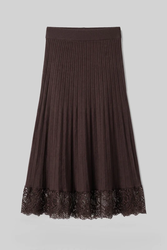 Skirt Knitted Lace Hem 