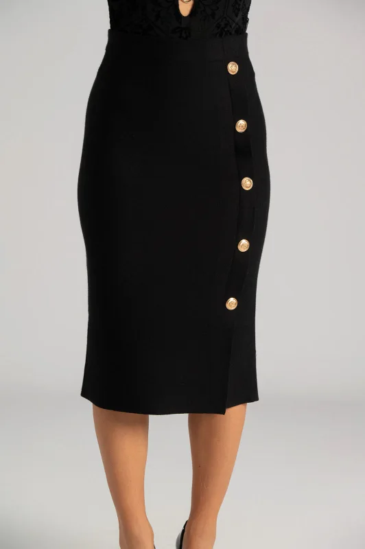 Φούστα Νημάτινη Χρυσά Κουμπιά