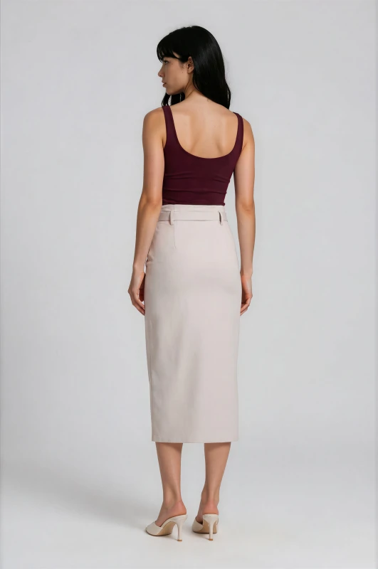 Pencil Skirt Slit Belt