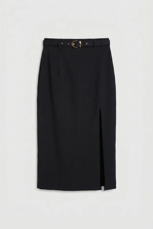 Pencil Skirt Slit Belt