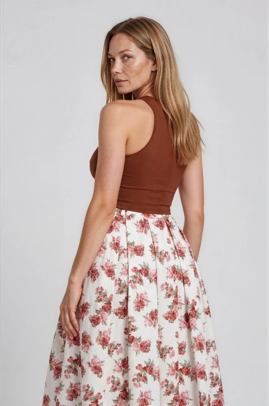 Skirt Floral Angelica Pleated