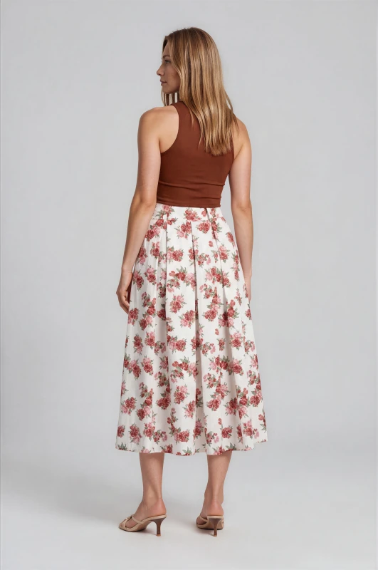 Skirt Floral Angelica Pleated