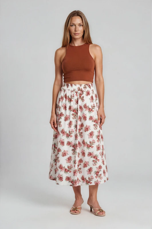 Skirt Floral Angelica Pleated