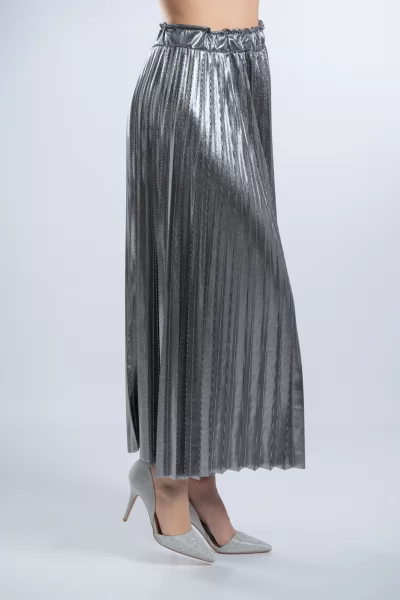Φούστα Πλισέ Foil Metallic Silver