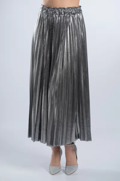 Φούστα Πλισέ Foil Metallic Silver