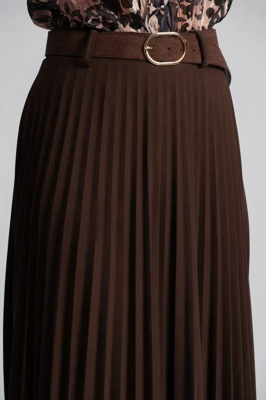 Φούστα Πλισέ Μονόχρωμη Midi