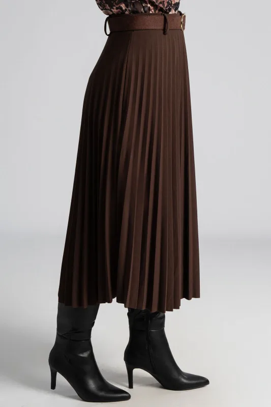 Φούστα Πλισέ Μονόχρωμη Midi