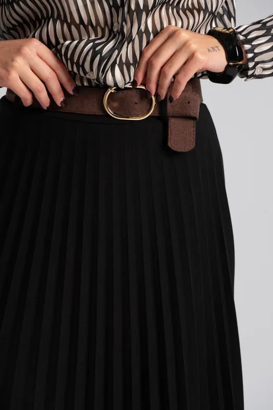 Φούστα Πλισέ Μονόχρωμη Midi