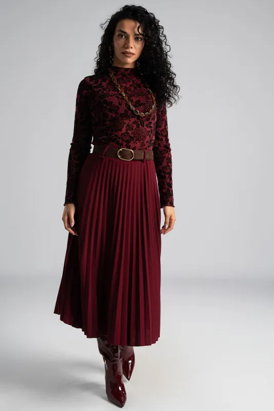 Φούστα Πλισέ Μονόχρωμη Midi