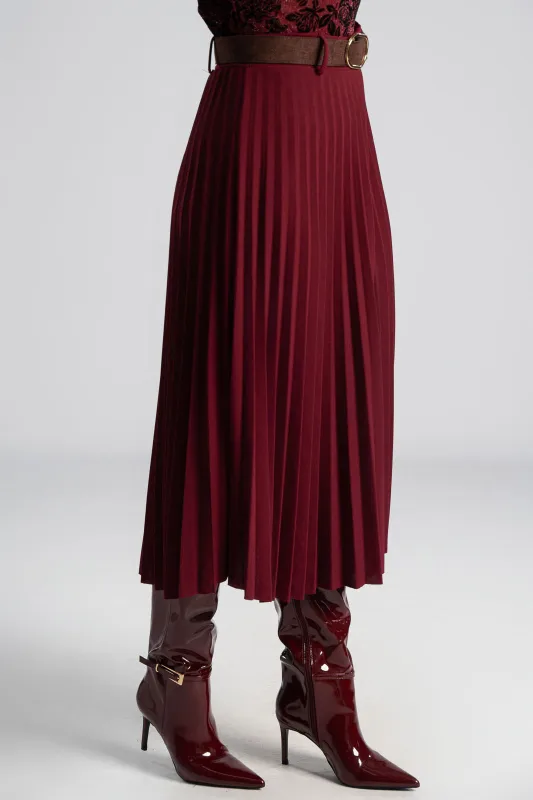 Φούστα Πλισέ Μονόχρωμη Midi