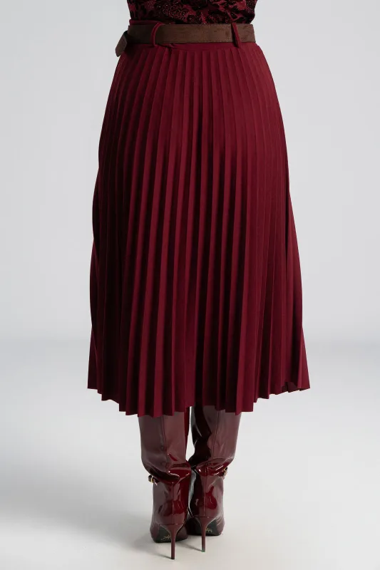 Φούστα Πλισέ Μονόχρωμη Midi