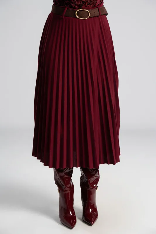 Φούστα Πλισέ Μονόχρωμη Midi