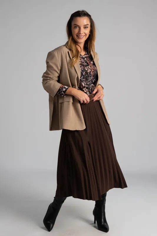 Φούστα Πλισέ Μονόχρωμη Midi