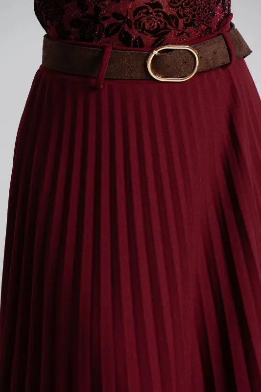 Φούστα Πλισέ Μονόχρωμη Midi