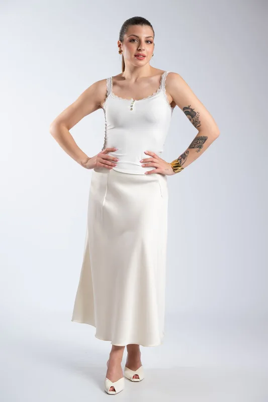 Φούστα Σατεν Λάστιχο