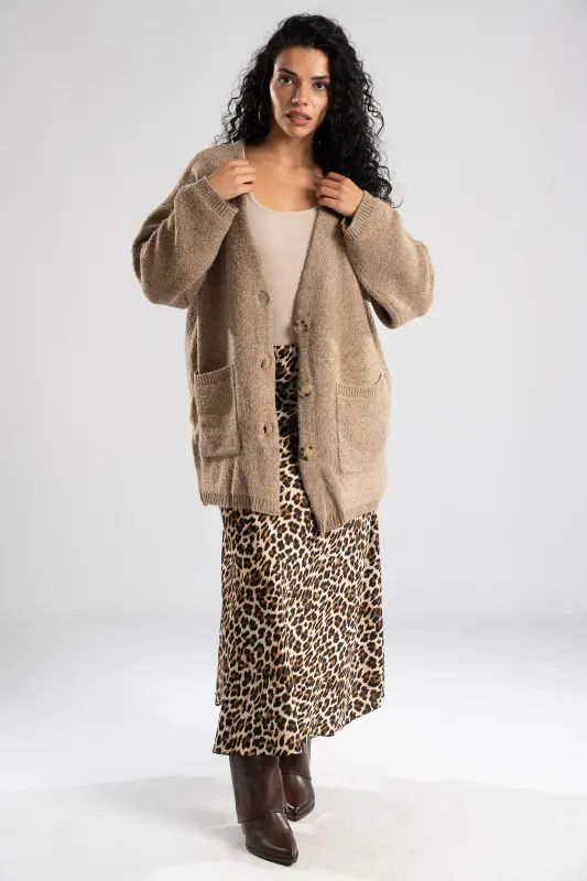 Leopard Satin Skirt Waistband