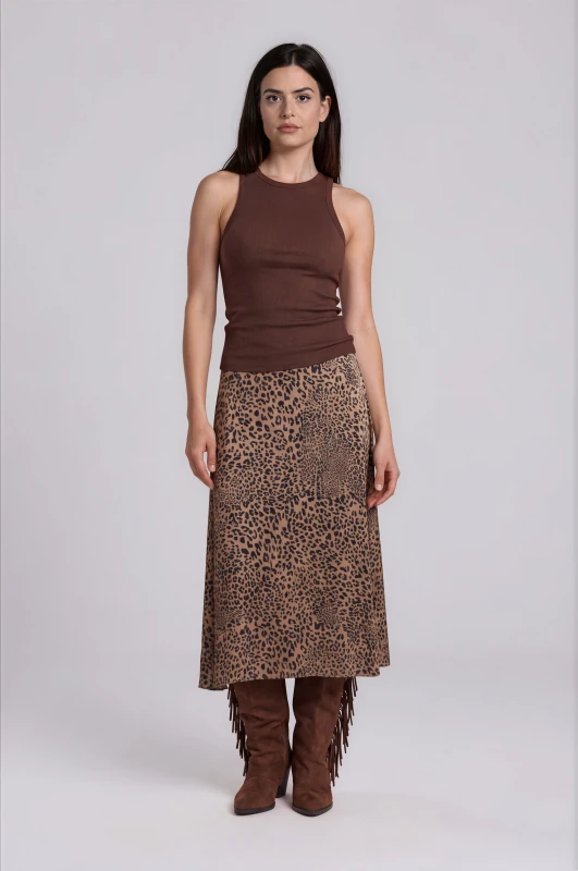 Skirt Satin Leopard