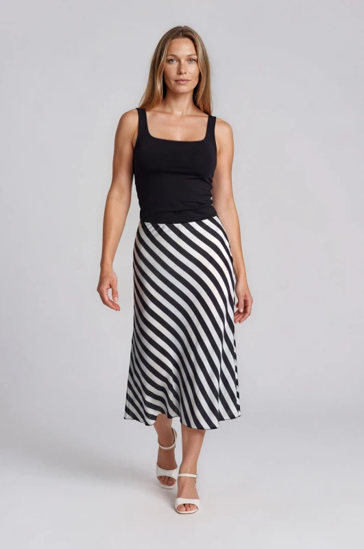 Skirt Striped Satin 