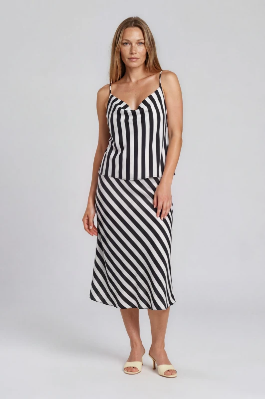 Skirt Striped Satin 