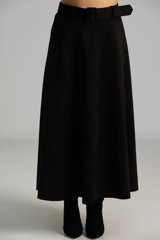 Suede Skirt With Belt