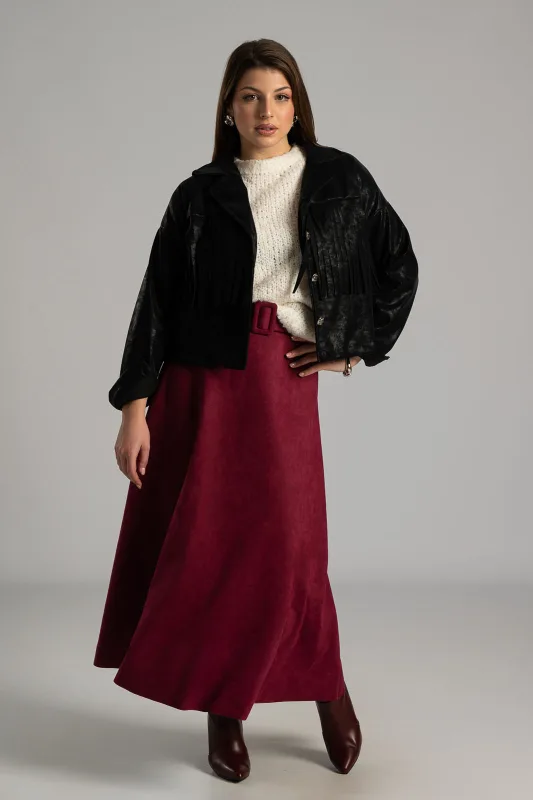 Φούστα Σουέτ Με Ζώνη