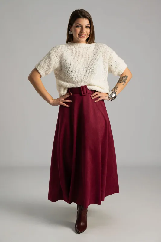 Φούστα Σουέτ Με Ζώνη