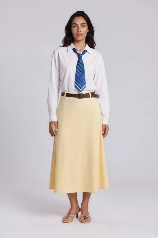 Suede Skirt Leather Belt