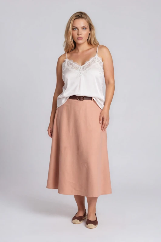 Suede Skirt Leather Belt