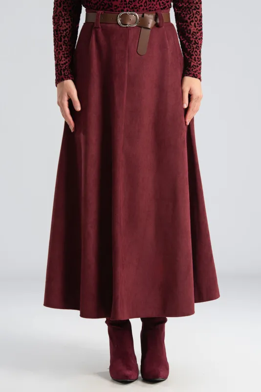 Φούστα Suede Ψηλόμεση Ζώνη