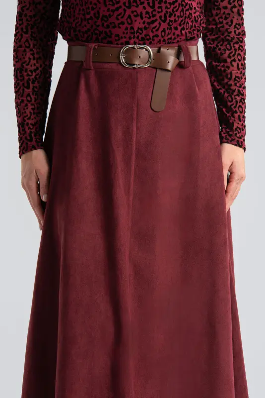 Φούστα Suede Ψηλόμεση Ζώνη