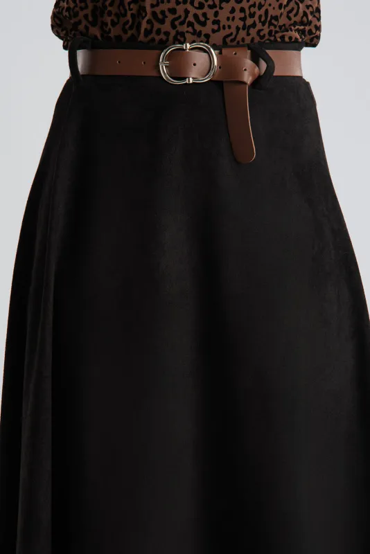Φούστα Suede Ψηλόμεση Ζώνη
