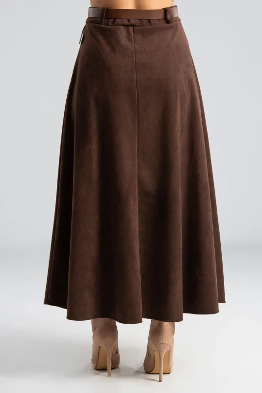 Φούστα Suede Ψηλόμεση Ζώνη