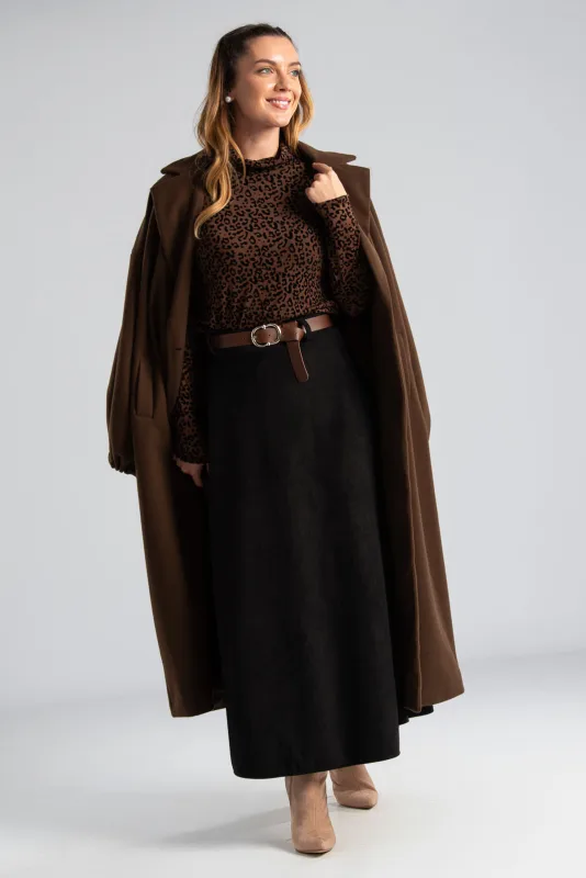 Φούστα Suede Ψηλόμεση Ζώνη