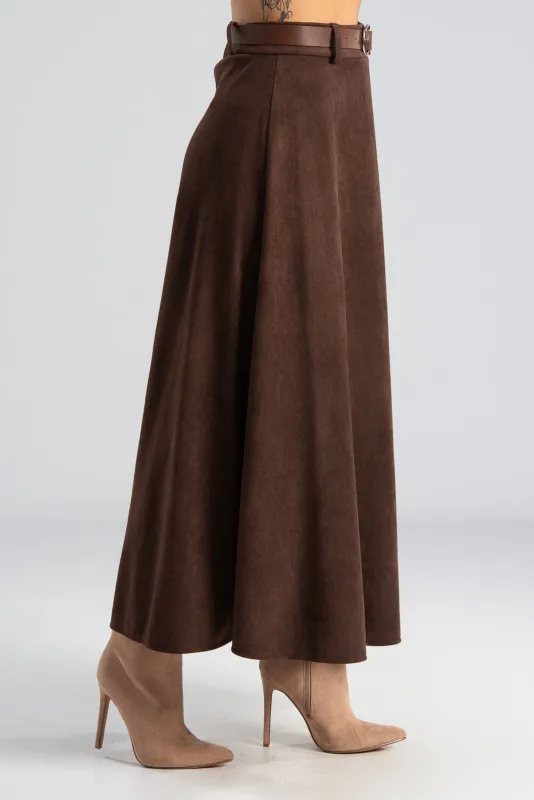 Φούστα Suede Ψηλόμεση Ζώνη