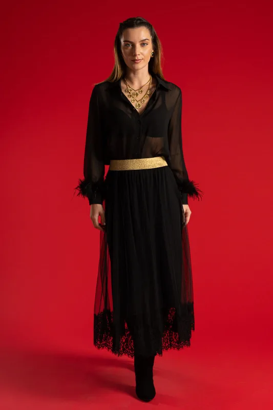 Skirt Tulle Lace Trim