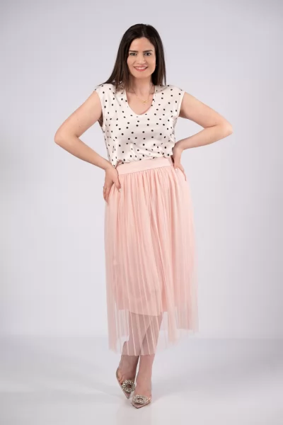 Tulle skirt Pleated pink