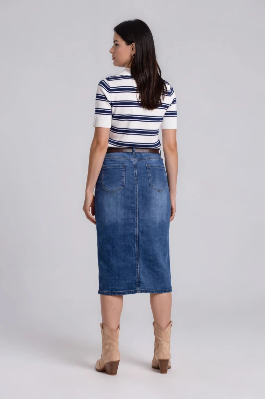 Jean Skirt Midi With Belt