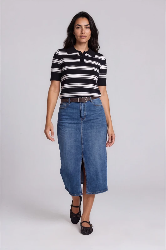Jean Skirt Midi With Belt