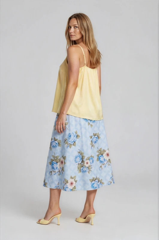 Φούστα Βαμβακερή Floral Πιέτες