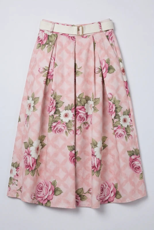 Φούστα Βαμβακερή Floral Πιέτες