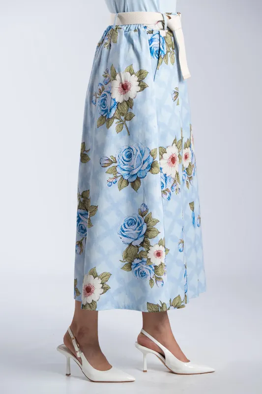 Skirt Cotton Floral Pleats 