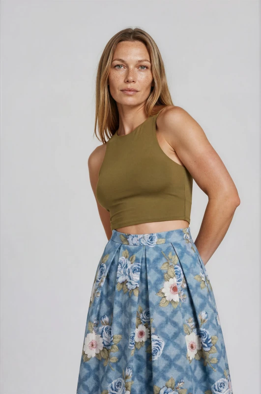 Φούστα Βαμβακερή Floral Πιέτες
