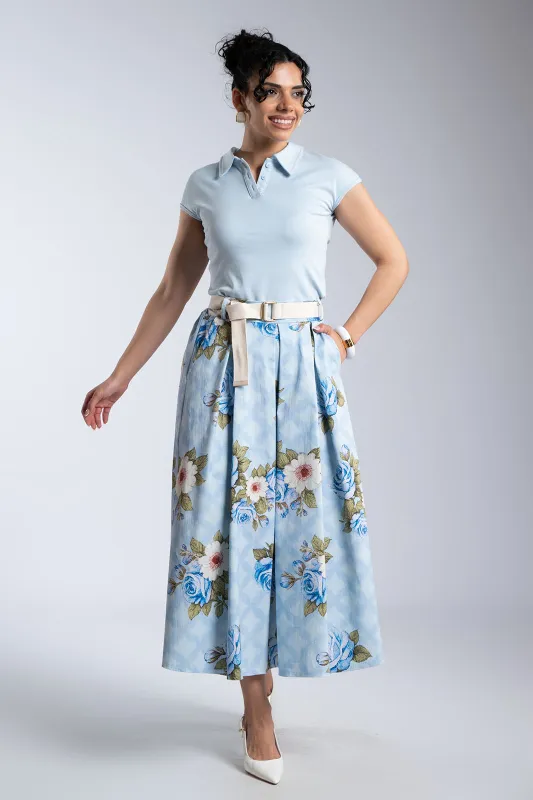 Φούστα Βαμβακερά Floral Πιέτες