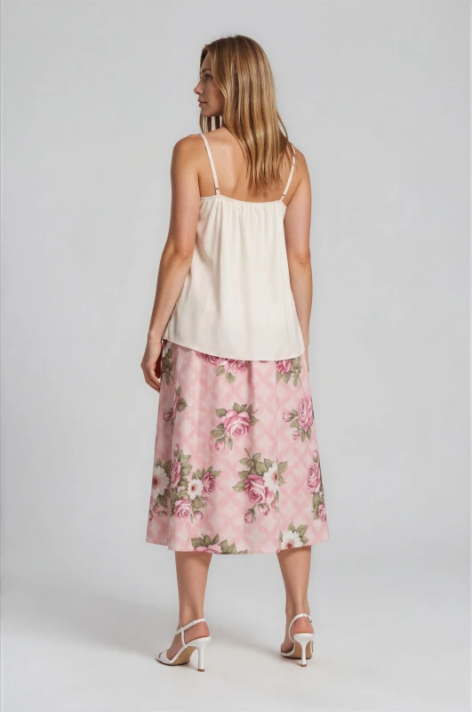 Φούστα Βαμβακερή Floral Πιέτες