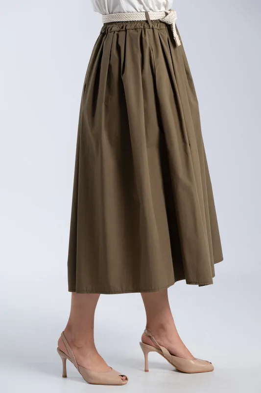 Cotton Skirt Knitted Belt 
