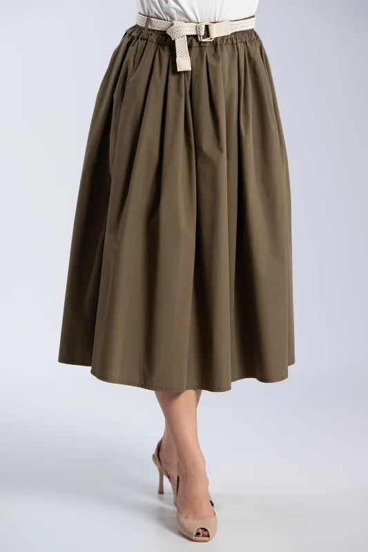 Cotton Skirt Knitted Belt 