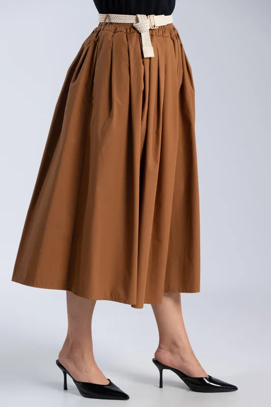 Cotton Skirt Knitted Belt 