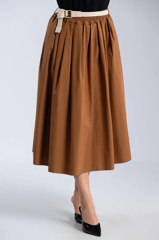 Cotton Skirt Knitted Belt 