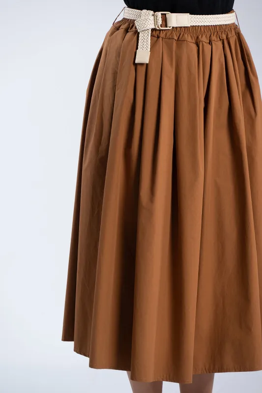 Cotton Skirt Knitted Belt 