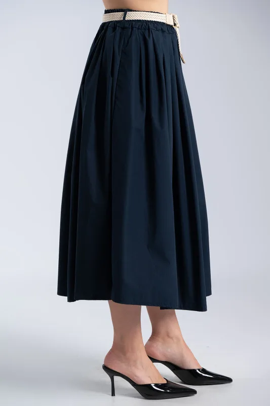 Cotton Skirt Knitted Belt 
